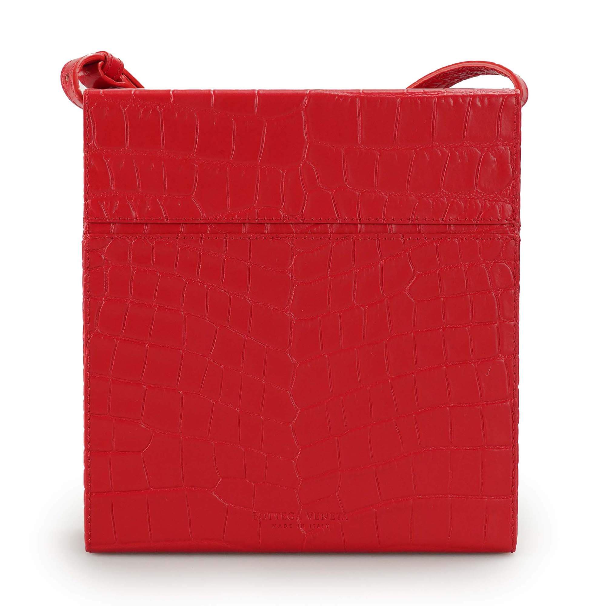 Bottega Veneta - Red Crocodile Embossed Leather Daisey Tote Bag 